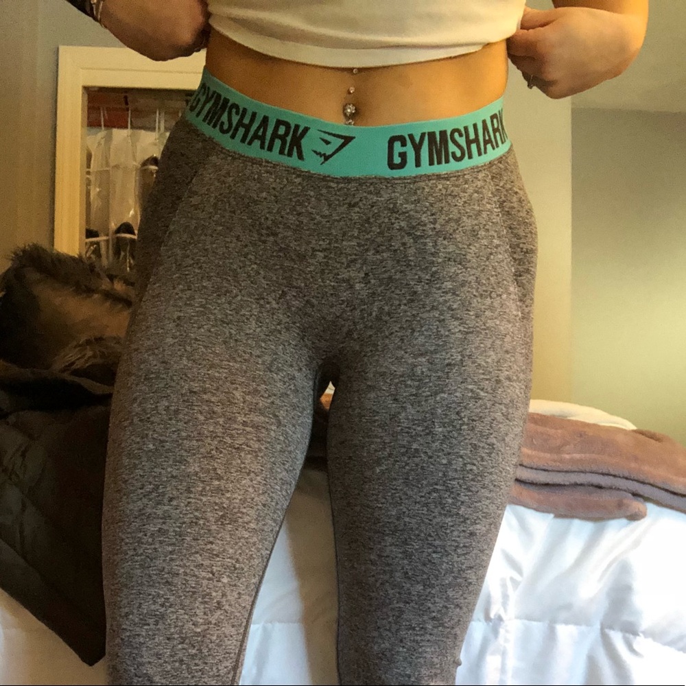 Dark and light grey gym shark leggings